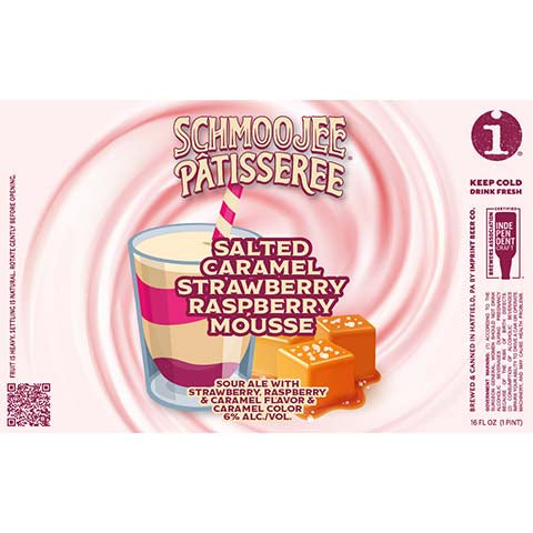 Imprint Schmoojee Patisseree Salted Caramel Strawberry Raspberry Mousse Sour Ale by Imprint Beer Company, beer label