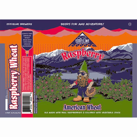 Eddyline Raspberry Wheat Ale by Eddyline, beer label