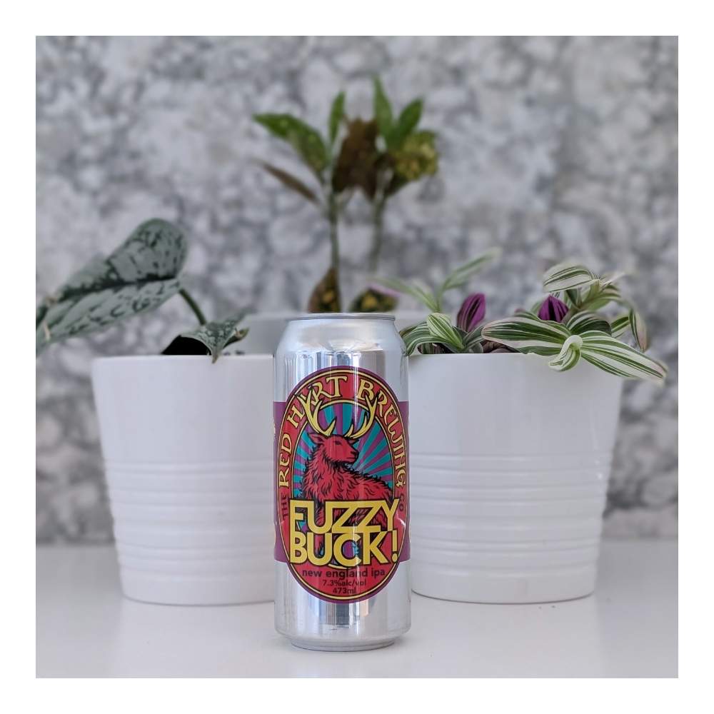 Fuzzy Buck New England IPA by Red Hart Brewing, beer label
