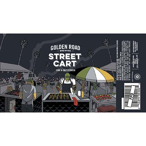 Golden Road Street Cart Lime & Salt Cerveza by Golden Road Brewing, beer label