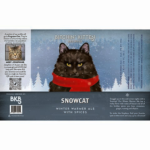 Bitchin' Kitten Snowcat Winter Warmer by Bitchin' Kitten Brewery, beer label
