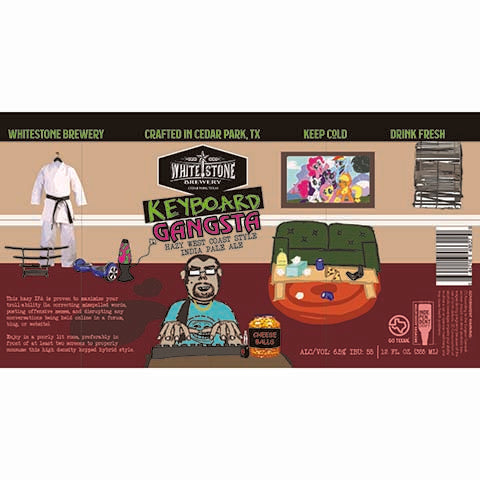 Whitestone Keyboard Gangsta West Coast Style IPA by Whitestone Brewery, beer label
