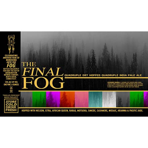 Abomination The Final Fog Quadruple IPA by Abomination Brewing Company, beer label