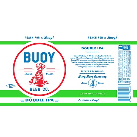 Buoy Double IPA by Buoy Beer Company, beer label