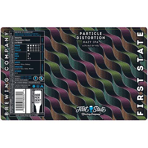 First State Particle Distortion Hazy IPA by First State Brewing company, beer label