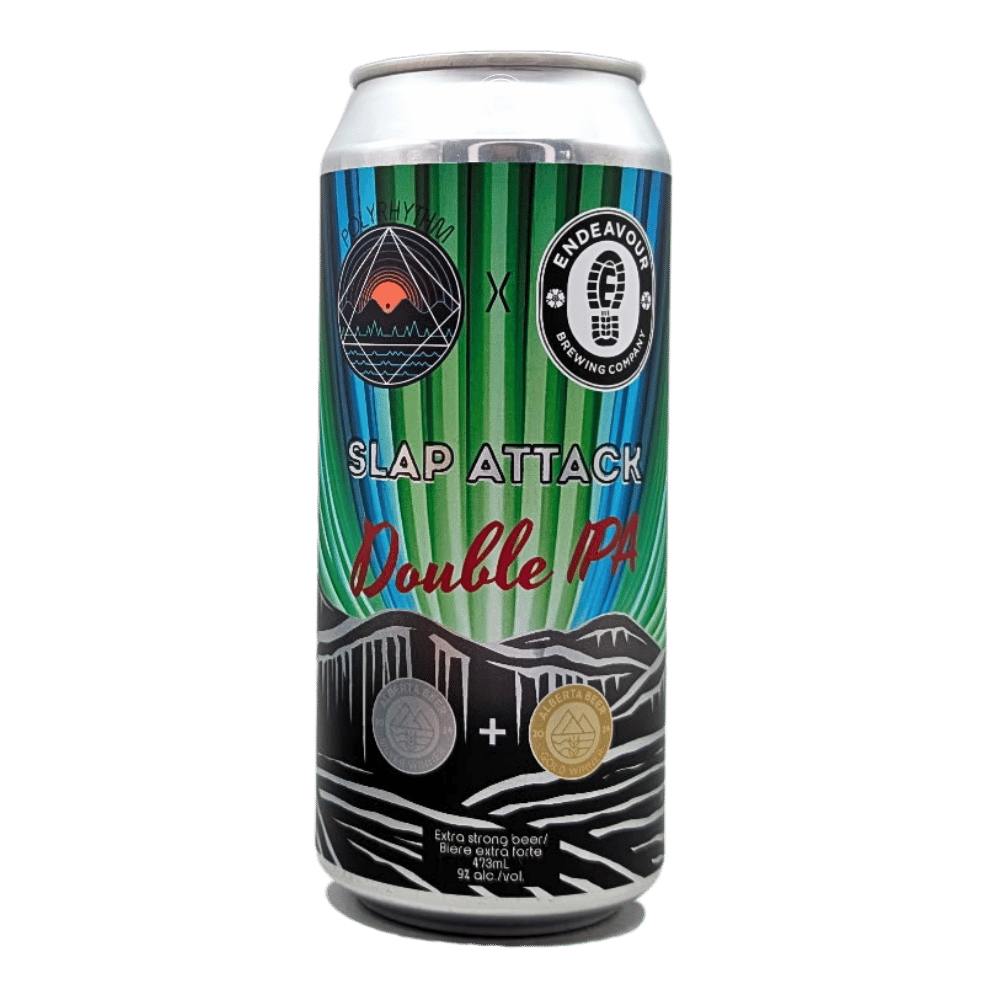 Slap Attack Hazy Double IPA by Polyrhythm Brewing x Endeavour Brewing Company, beer label