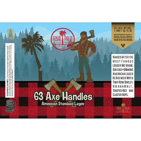Royal Palm 63 Axe Handles Lager by Royal Palm Brewing Company, beer label