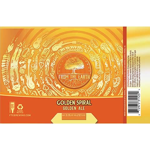 From The Earth Golden Spiral Golden Ale by From The Earth Brewing Company, beer label