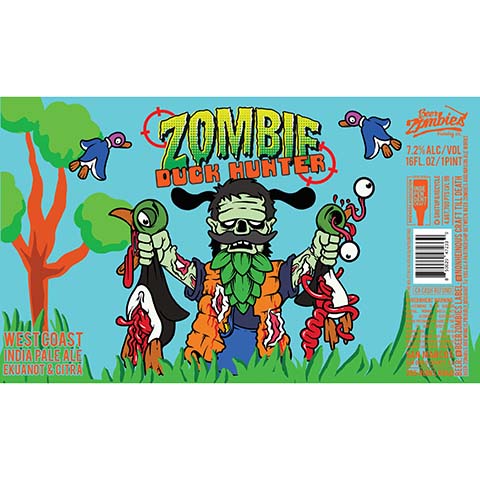 Beer Zombies Zombie Duck Hunter IPA by Beer Zombies, beer label