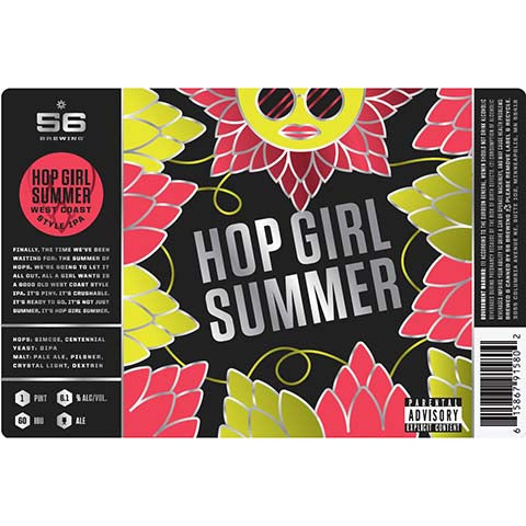 56 Hop Girl Summer West Coast IPA by 56 Brewing, beer label