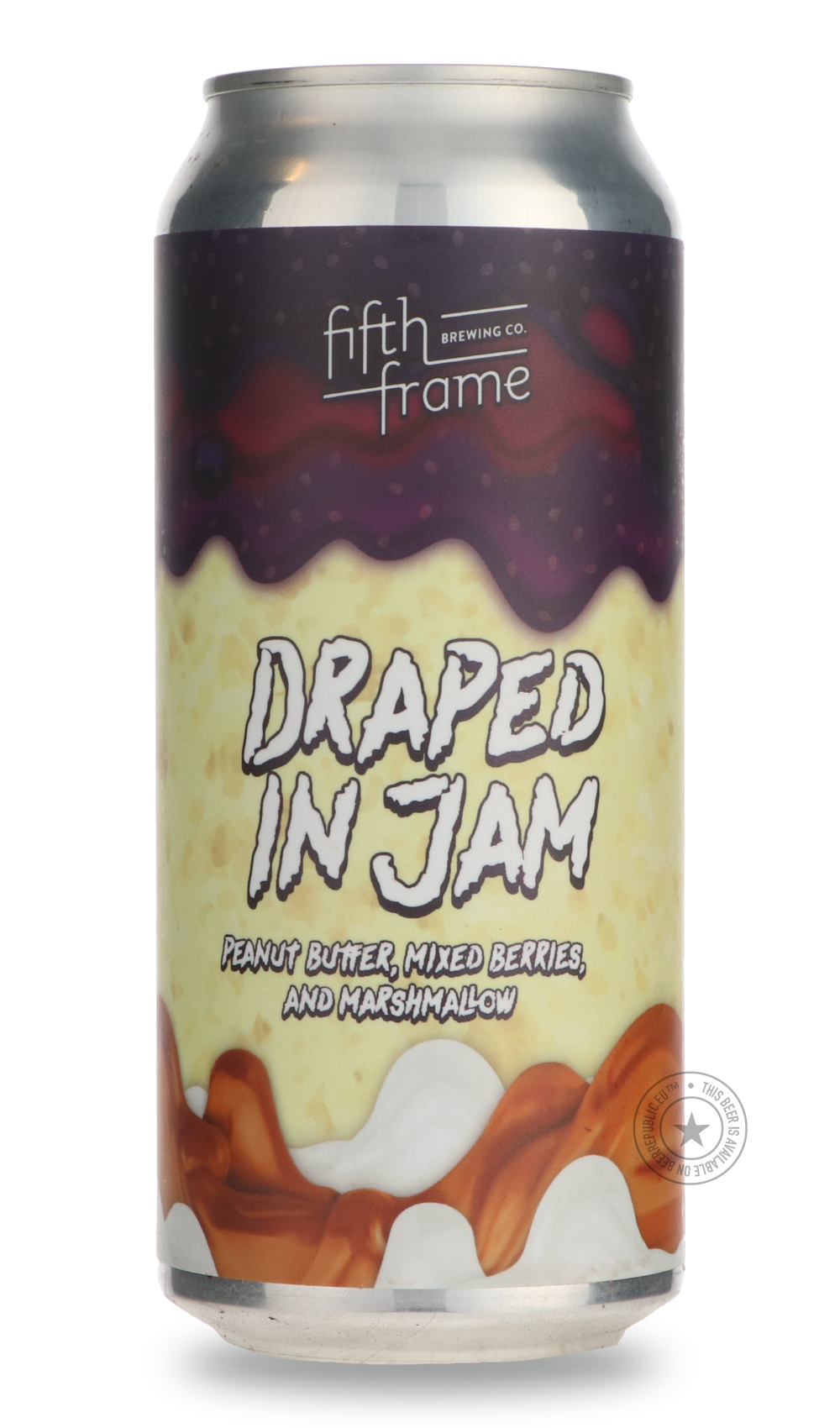 Draped In Jam: Peanut Butter, Mixed Berries & Marshmallow by Fifth Frame Brewing Co., beer label