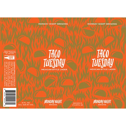 Monday Night Taco Tuesday Lager by Monday Night Brewing, beer label
