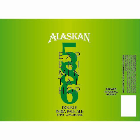 Alaskan 586 Experimental Hop DIPA by Alaskan Brewing Co., beer label