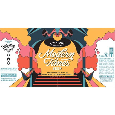 Modern Times Opinions of Reality Ethan Billy Barrel-Aged Barleywine Ale by Modern Times Beer, beer label