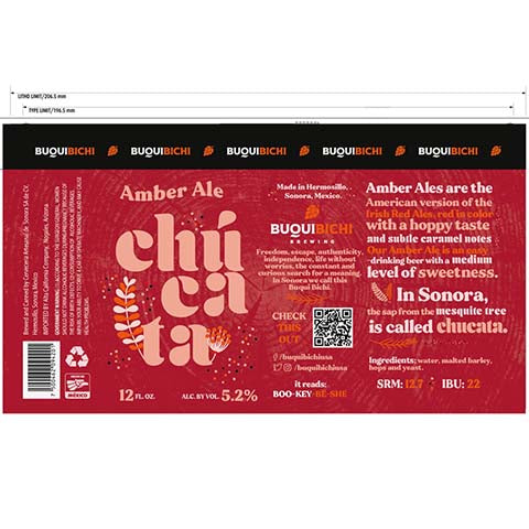 Biqui Bichi Chucata Amber Ale by Alta California Company, beer label
