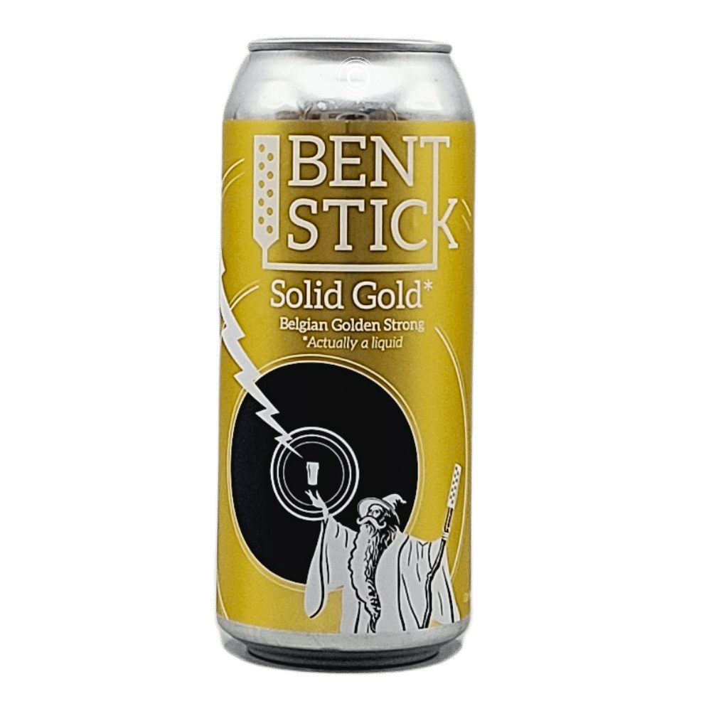 Solid Gold Belgian Golden Strong Ale by Bent Stick Brewing Co., beer label