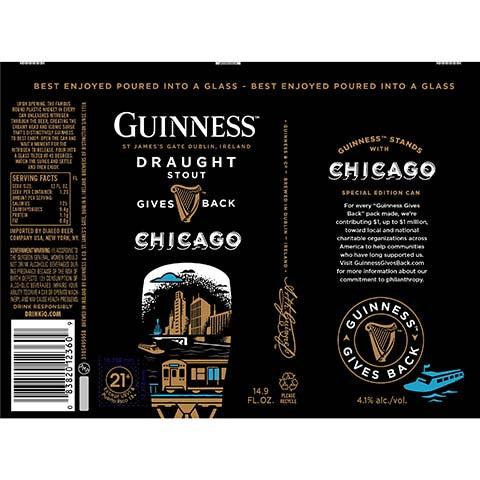 Guinness Draught Chicago by Guinness, beer label