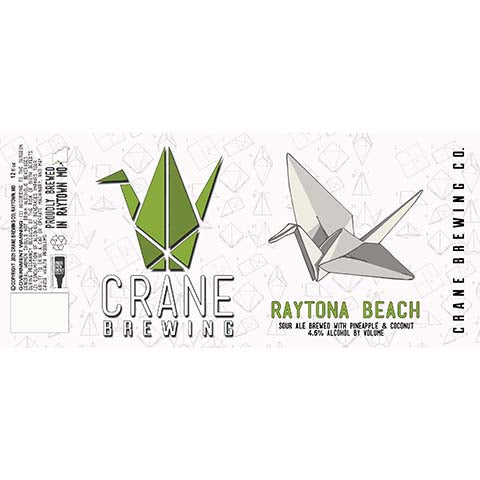 Crane Raytona Beach by Crane Brewing Company, beer label