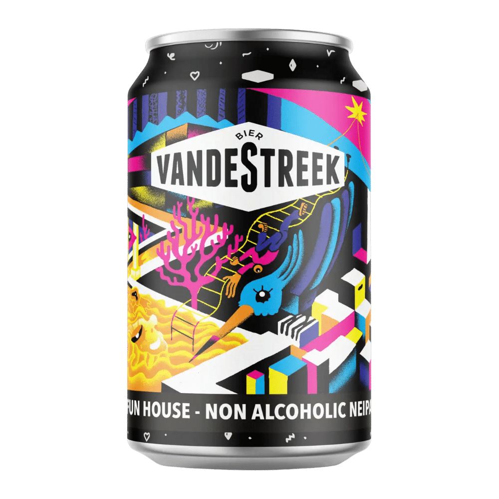 Fun House Non-Alcoholic New England IPA by vandeStreek bier, beer label