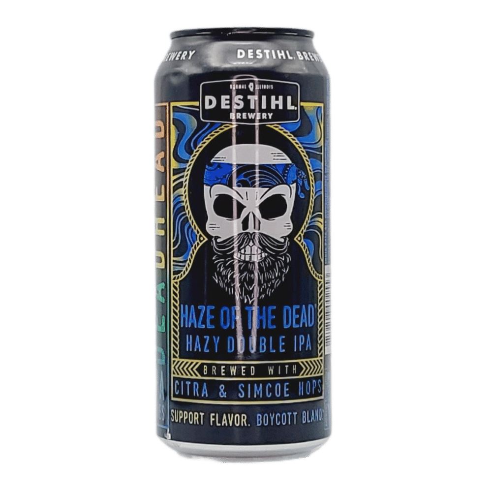 Haze of the Dead Hazy Double IPA by Destihl Brewery, beer label
