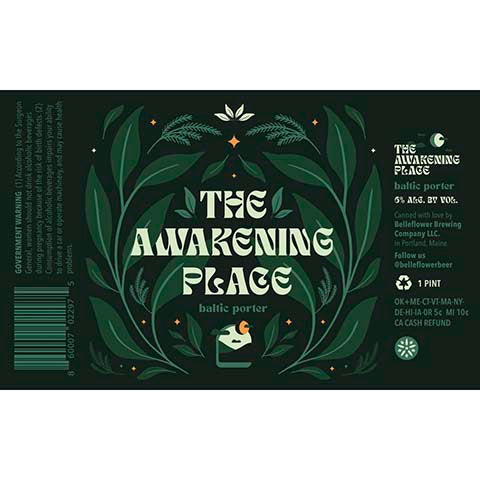 Belleflower The Awakening Place Baltic Porter by Belleflower Brewing, beer label