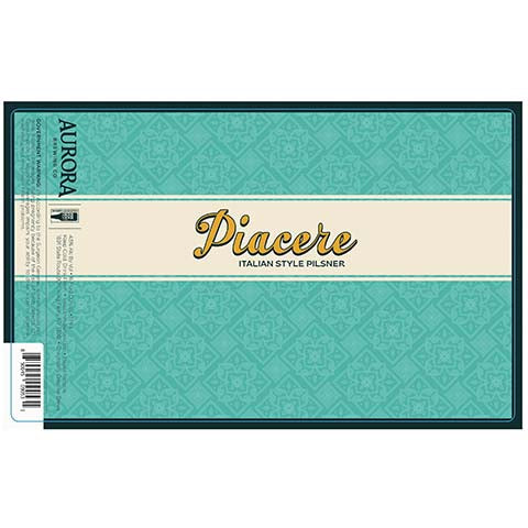 Aurora Piacere Pilsner by Aurora Brewing Co., beer label