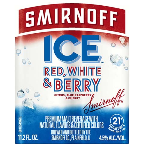 Smirnoff Ice Red, White, & Berry by Smirnoff, beer label
