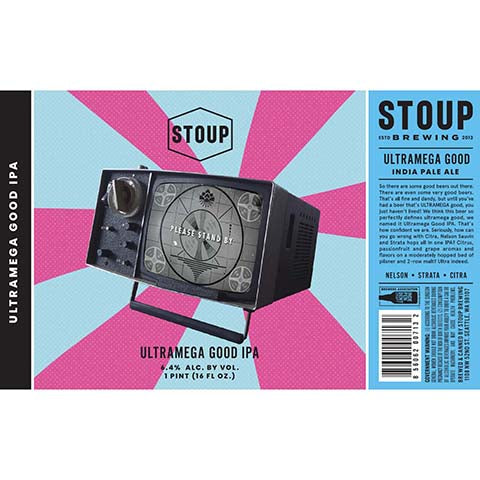 Stoup Ultramega Good IPA by Stoup Brewing, beer label