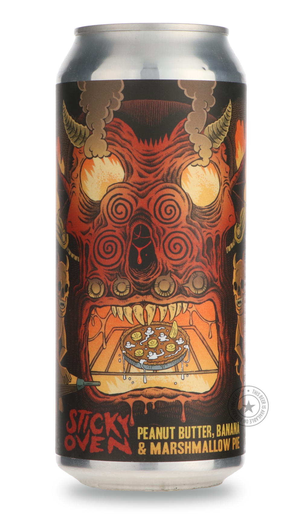 Sticky Oven - Peanut Butter, Banana & Marshmallow Pie by Abomination Brewing Company, beer label
