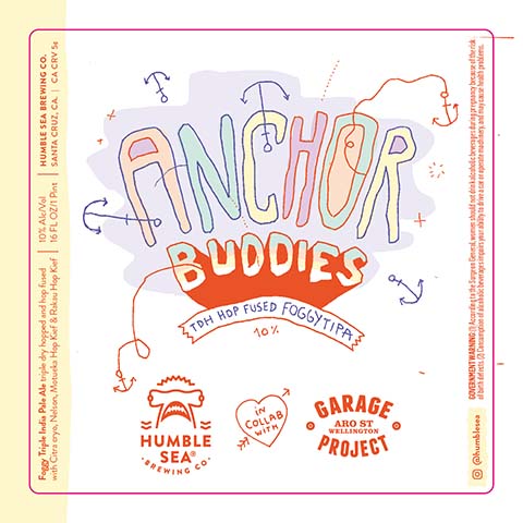 Humble Sea Anchor Buddies TIPA by Humble Sea Brewing Co, beer label