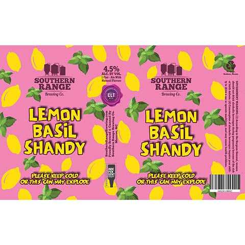 Southern Range Lemon Basil Shandy by Southern Range Brewing, beer label