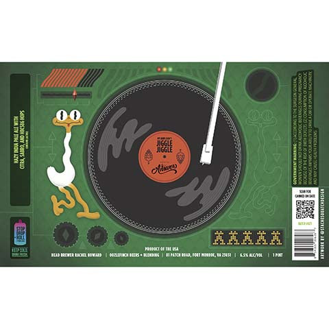 Oozlefinch My Hops Don't Jiggle Jiggle Hazy IPA by Oozlefinch Beers & Blending, beer label