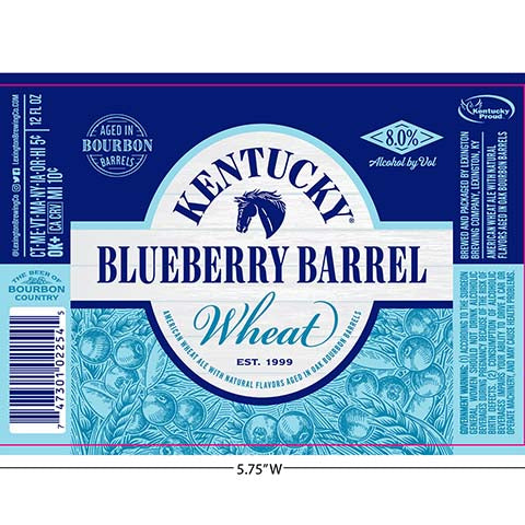 Lexington Kentucky Blueberry Barrel Wheat Ale by Lexington Brewing Co, beer label