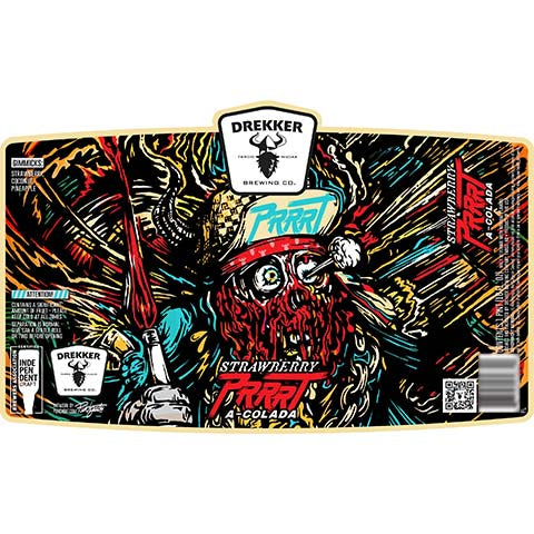 Drekker Strawberry Prrrt A-Colada by Drekker Brewing Company, beer label