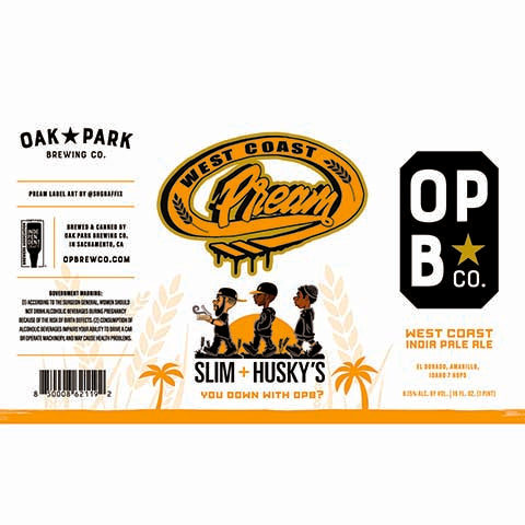 West Coast Pream West Coast IPA by Oak Park Brewing Co, beer label