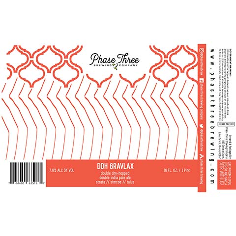 Phase Three DDH Gravlax DIPA by Phase Three Brewing Company, beer label