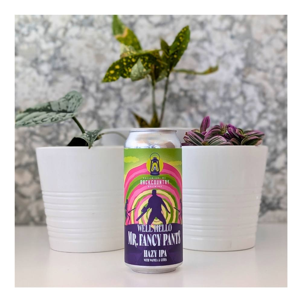 x Superflux Beer Co. Well Hello Mr Fancy Pants Hazy IPA by Backcountry Brewing, beer label