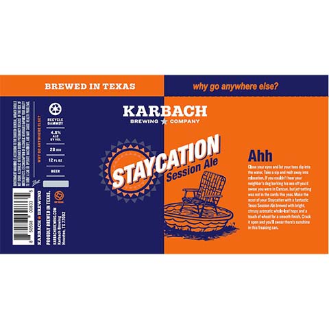 Karbach Staycation Session by Karbach Brewing Co, beer label