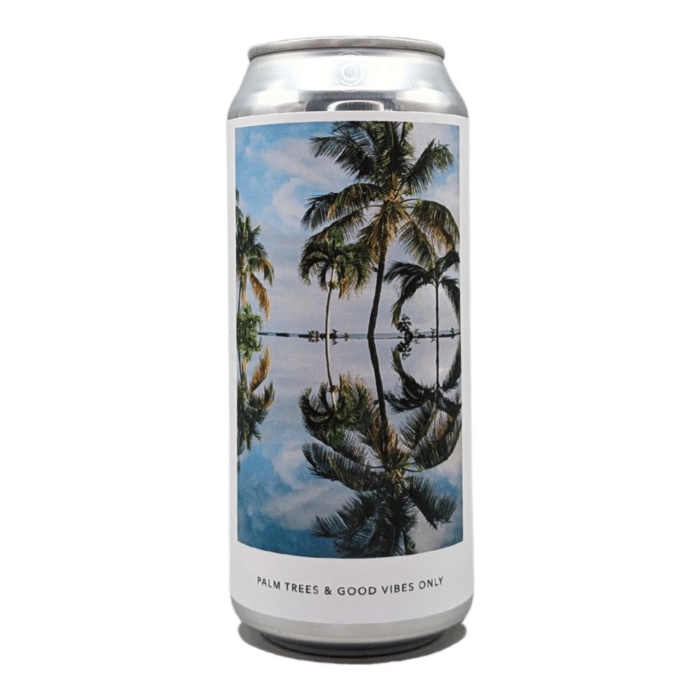 PALM TREES & GOOD VIBES ONLY Hazy Pale Ale by Evil Twin Brewing NYC, beer label