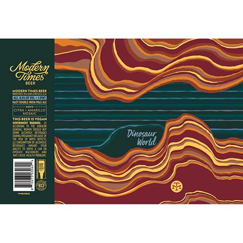 Modern Times Dinosaur World Hazy DIPA by Modern Times Beer, beer label