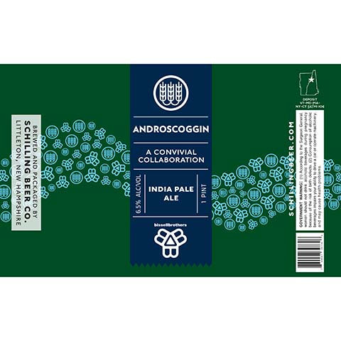 Schilling Androscoggin IPA by Schilling Beer Co, beer label