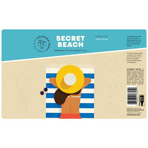 Roaring Table Secret Beach German Wheat Ale by Roaring Table Brewing, beer label