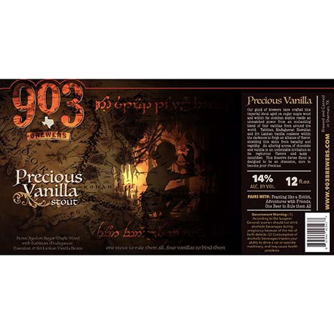 903 Brewers Precious Vanilla Stout by 903 Brewers, beer label