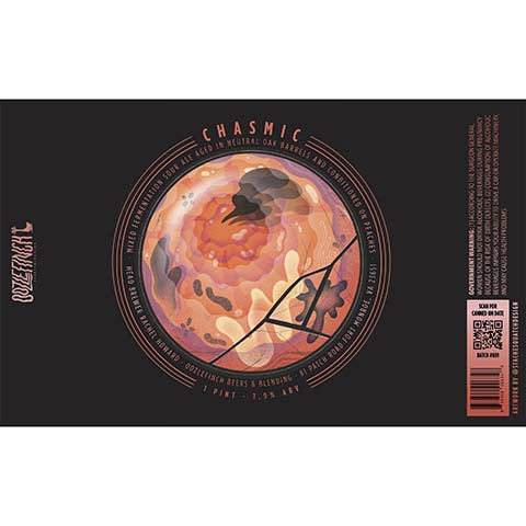 Oozlefinch Chasmic' Sour Ale by Oozlefinch Beers & Blending, beer label
