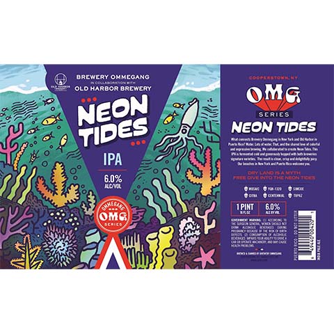 Ommegang Neon Tides IPA by Ommegang, beer label