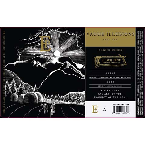 Elder Pine Vague Illusions Grist Hazy IPA by Elder Pine Brewing & Blending Co., beer label