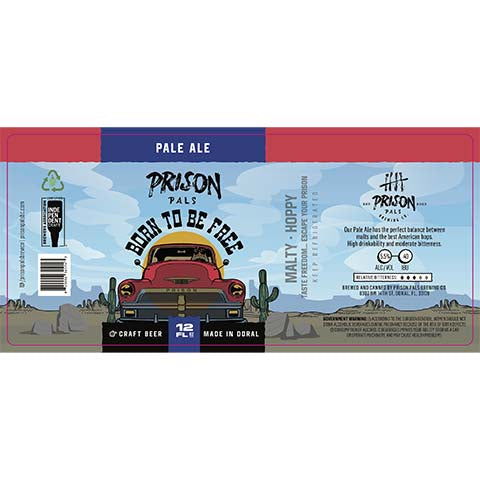 Prison Pals Born To Be Free Pale Ale by Prison Pals Brewing Co., beer label