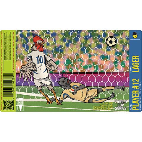 Tripping Animals Player #12 Lager (France vs. Italy) by Tripping Animals Brewing Co., beer label