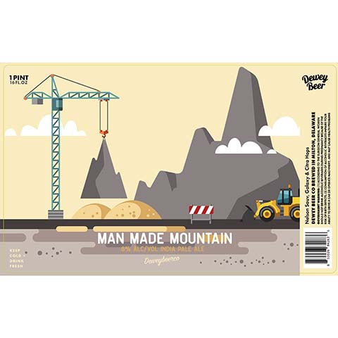 Dewey Beer Man Made Mountain IPA by Dewey Beer Co., beer label