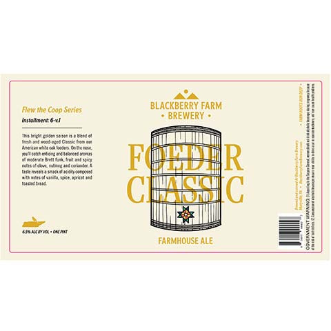 Blackberry Farm Foeder Classic Farmhouse Ale by Blackberry Farm Brewery, beer label